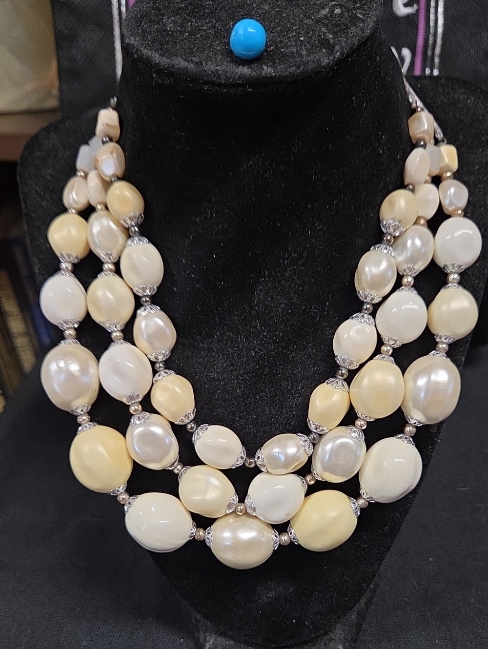Vintage Multi-Strand Cream & Ivory Beaded Necklace - Elegant Women’s Jewelry
